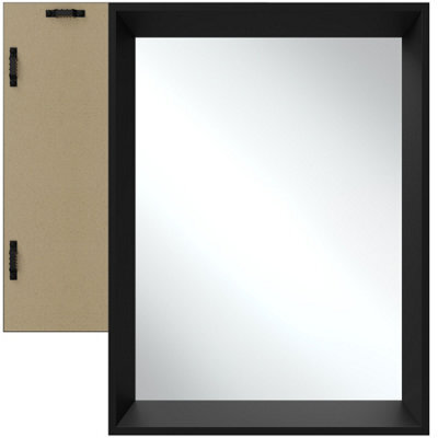 Tectake Wall Mirror Elina - Rectangular, With Plastic Frame, Includes Mounting Materials 40 X 60 Cm  - Black - image 1