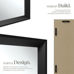 Tectake Wall Mirror Elina - Rectangular, With Plastic Frame, Includes Mounting Materials 40 X 60 Cm  - Black - thumbnail 3