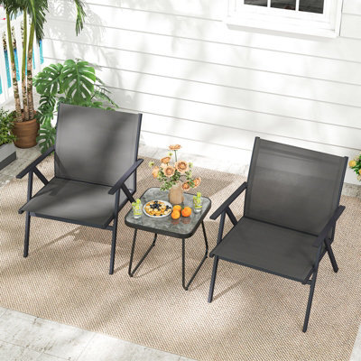 Gainoom Garden Patio Chairs Set Of 2 Outdoor Armchairs Lawn Bistro Chairs - image 1