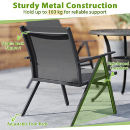 Gainoom Garden Patio Chairs Set Of 2 Outdoor Armchairs Lawn Bistro Chairs - thumbnail 6