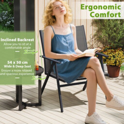 Gainoom Garden Patio Chairs Set Of 2 Outdoor Armchairs Lawn Bistro Chairs - thumbnail 7