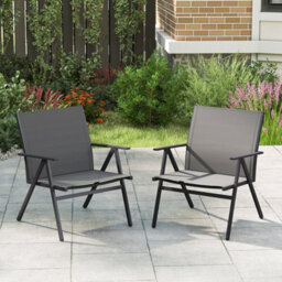 Gainoom Garden Patio Chairs Set Of 2 Outdoor Armchairs Lawn Bistro Chairs - thumbnail 3