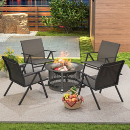 Gainoom Garden Patio Chairs Set Of 2 Outdoor Armchairs Lawn Bistro Chairs - thumbnail 4