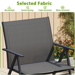 Gainoom Garden Patio Chairs Set Of 2 Outdoor Armchairs Lawn Bistro Chairs - thumbnail 5