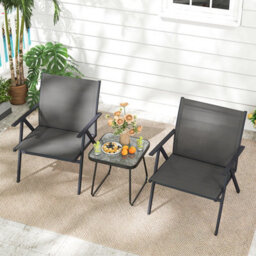 Gainoom Garden Patio Chairs Set Of 2 Outdoor Armchairs Lawn Bistro Chairs - thumbnail 1