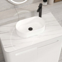 Royal Bathrooms Venice 800mm Gloss White Freestanding Bathroom Countertop Vanity Unit 2 Door With Lyon Basin - thumbnail 6