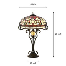 "Belofay Stained Glass Handmade Dragonfly Tiffany Style Large For Living Room, Bedroom, And Lounge 16 "" Wide, 30 "" Height" - thumbnail 5