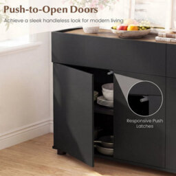 "160 Cm Sideboard Buffet Cabinet Tv Stand Up To 70"" With Push-To-Open Doors" - thumbnail 6