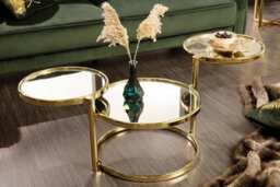 Aspect Furniture Eternity Coffee Table With Swivel Motion, Metal Brass/mirrored Top - thumbnail 4