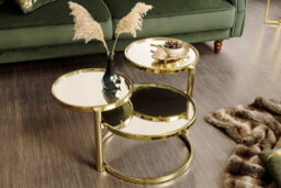Aspect Furniture Eternity Coffee Table With Swivel Motion, Metal Brass/mirrored Top - thumbnail 5