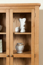 Buttercup Farm Shrewsbury Display Cabinet With Glass Doors - L37 X W90 X H180 Cm - Oak - thumbnail 6