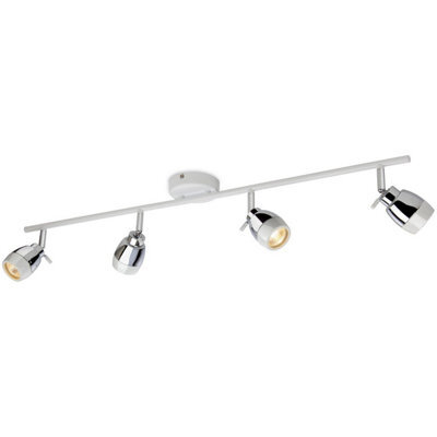 Luminosa Lighting Luminosa Marine 4 Light Spotlights Bar Bathroom Ceiling Light White, Chrome Ip44, Gu10