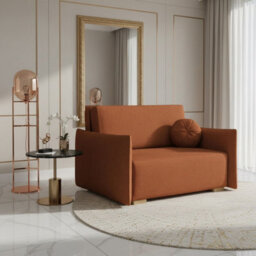 Viva Glov Ii Sofa Bed With Sleep Function Storage Container Chipboard Wooden Frame Springs 134X98X85Cm Orange