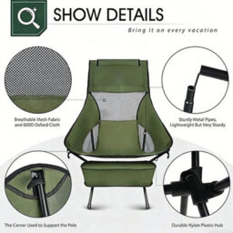 High Back Camping Chair Outdoor Folding Chair Foldable Chair - thumbnail 5