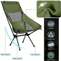 High Back Camping Chair Outdoor Folding Chair Foldable Chair - thumbnail 4