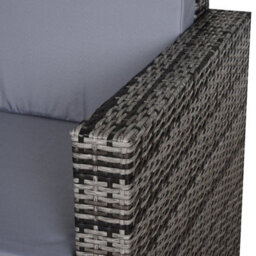 Outsunny Rattan Wicker 2-Seat Sofa Loveseat Padded Garden Furniture Grey - thumbnail 8