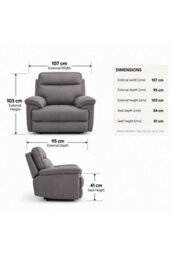 Loft Home Briar Dove Grey Power Recliner Armchair - thumbnail 3