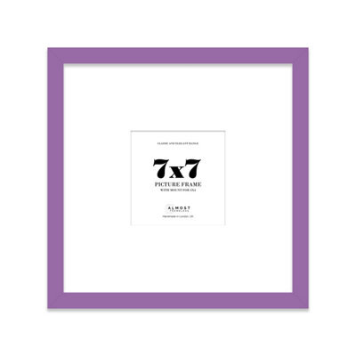 "7X7"" Purple Picture Frame - 7X7"" Square Frame With 4X4"" Mount For 7X7""/4X4"" Pictures Classic Style Gallery Wall, 1 Pack" - image 1