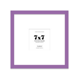 "7X7"" Purple Picture Frame - 7X7"" Square Frame With 4X4"" Mount For 7X7""/4X4"" Pictures Classic Style Gallery Wall, 1 Pack" - thumbnail 1