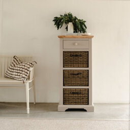 Statement Furniture Florence Tallboy With Drawer And 3 Storage Baskets - Truffle - thumbnail 5