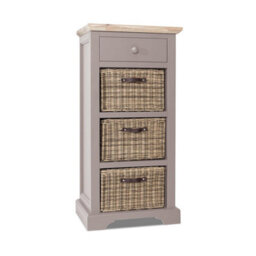 Statement Furniture Florence Tallboy With Drawer And 3 Storage Baskets - Truffle - thumbnail 4
