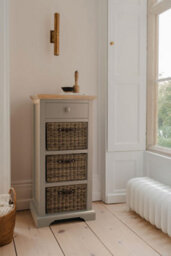 Statement Furniture Florence Tallboy With Drawer And 3 Storage Baskets - Truffle