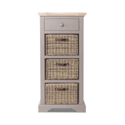 Statement Furniture Florence Tallboy With Drawer And 3 Storage Baskets - Truffle - thumbnail 2