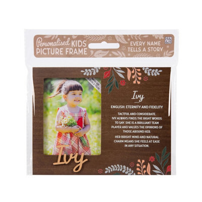 History & Heraldry Pre-Personalised Picture Frame With Child's Name And Meaning - Ivy - For 8.5 X 11Cm Photo - Over 90 Titles Available - image 1