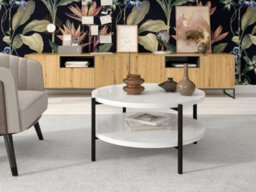 Arte Sigma B Coffee Table In White Gloss - Compact Style And Unmatched Stability - W840mm X H430mm X D840mm - thumbnail 2