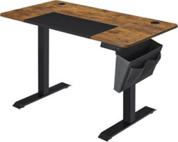 Songmics Height Adjustable Desk, Electric Standing Desk, Customize Your Height, Modular Tabletop, Rustic Brown And Black - thumbnail 2