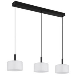 Luminosa Lighting Luminosa Trenton Bar Pendant Ceiling Light Matt Black Opal Alabaster Optic Glass Shade 3X Led 2700-4000K - thumbnail 2
