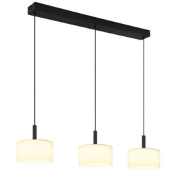 Luminosa Lighting Luminosa Trenton Bar Pendant Ceiling Light Matt Black Opal Alabaster Optic Glass Shade 3X Led 2700-4000K - thumbnail 5