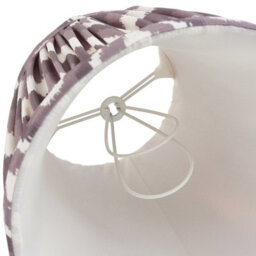 Loops Elegant Set Of 2 Handcrafted Pearl Grey Tapered Lamp Shades With Zigzag Design - thumbnail 4
