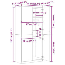 Berkfield Sturdy Wardrobe Old Wood 90X52X200 Cm Engineered Wood - thumbnail 9