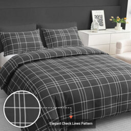 Lazzaro Luxury Microfiber King Duvet Cover Set Reversible Bedding Sets Hypoallergenic With Zipper Closure - thumbnail 3