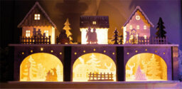 Netagon Christmas Battery Powered Wooden Light Up Festive Scene Ornament- Large - thumbnail 4