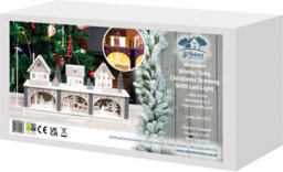 Netagon Christmas Battery Powered Wooden Light Up Festive Scene Ornament- Large - thumbnail 3