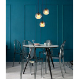 Luminosa Lighting Luminosa Barry Cluster Pendant Ceiling Light Matt Black Balls Smoke Glass Shade 3X E27 - thumbnail 4