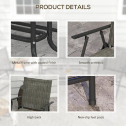 Outsunny Patio Furniture Set, Garden Set W/ Table, Foldable Chairs, A Loveseat - thumbnail 7
