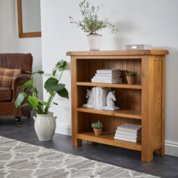 Zelah Oak 3 Tier Small  Bookcase - By Roseland Furniture - thumbnail 3