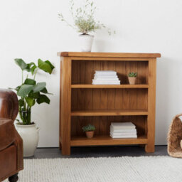 Zelah Oak 3 Tier Small  Bookcase - By Roseland Furniture - thumbnail 2