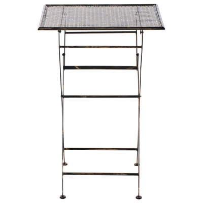 Wyld And Coco Vintage Garden Bar Table Black Iron - Foldable Round For Two, 60 X 60 X 90 Cm - image 1