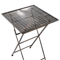 Wyld And Coco Vintage Garden Bar Table Black Iron - Foldable Round For Two, 60 X 60 X 90 Cm - thumbnail 6