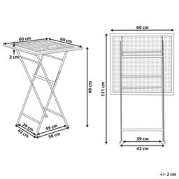 Wyld And Coco Vintage Garden Bar Table Black Iron - Foldable Round For Two, 60 X 60 X 90 Cm - thumbnail 4