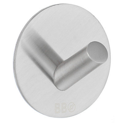 Beslagsboden - Design Single Hook In Brushed Stainless Steel Self-Adhesive