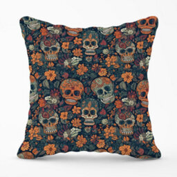 Warren Reed Designer Dia De Los Muertos Skulls Outdoor Cushion 45Cm X 45Cm - thumbnail 1
