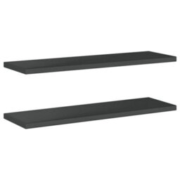 Berkfield Wall Shelves 2 Pcs 100X30X3 Cm Black Stainless Steel - thumbnail 7
