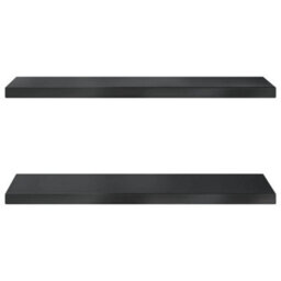 Berkfield Wall Shelves 2 Pcs 100X30X3 Cm Black Stainless Steel - thumbnail 5