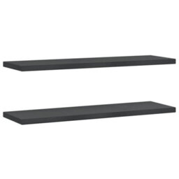 Berkfield Wall Shelves 2 Pcs 100X30X3 Cm Black Stainless Steel - thumbnail 2