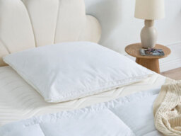 Beliani 80 X 80 Cm Duck Feather And Down Pillow - Medium Soft, Cotton Cover - thumbnail 4
